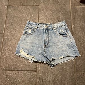 Princess polly high waisted cut off shorts